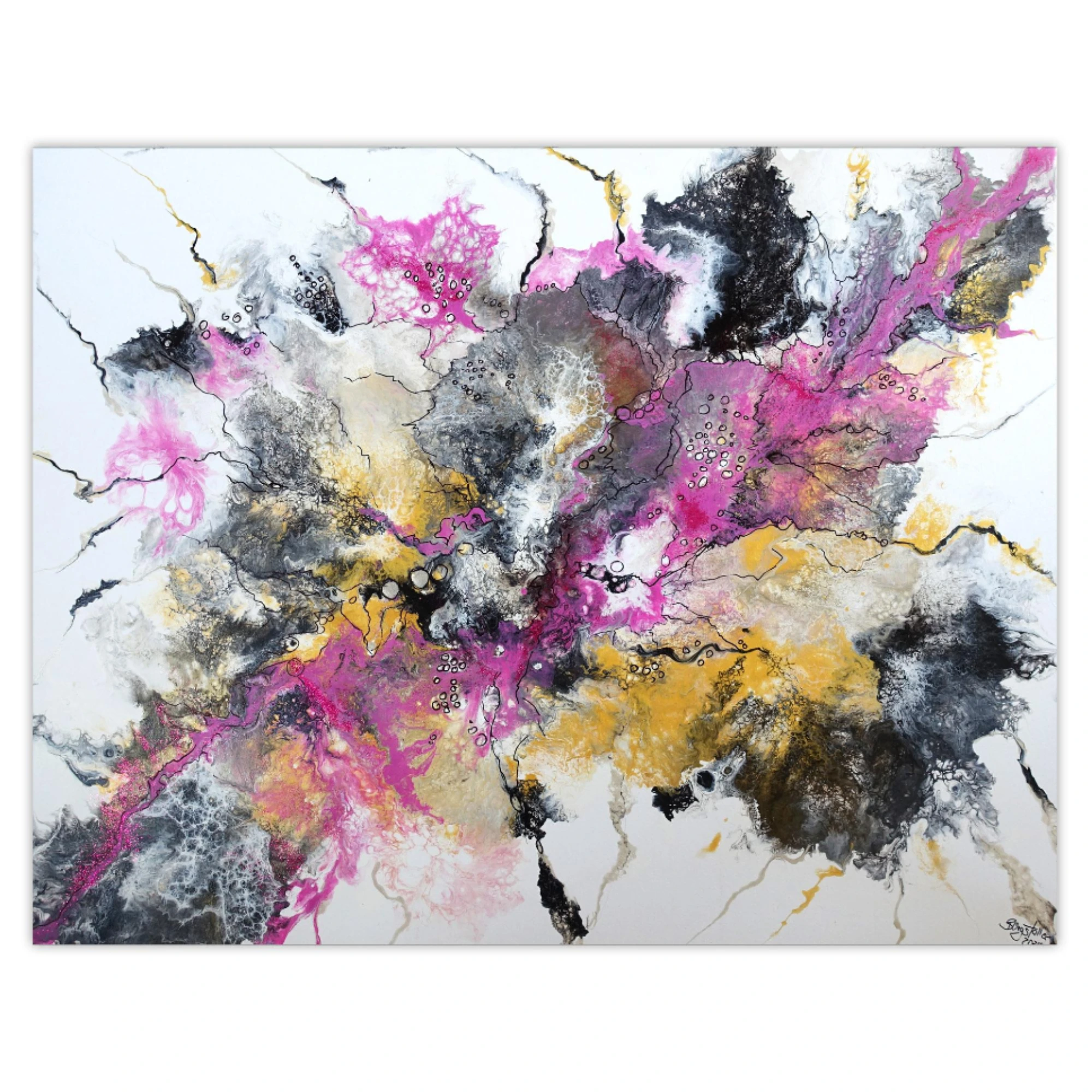 Marslandschaft abstraktes Gemälde rosa beige Acrylgemälde moderne Kunst